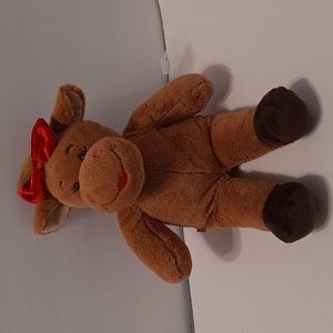 Build A Bear Holly Moose Plush Stuffed Animal Toy Girl Red Lips 16” BAB Brown